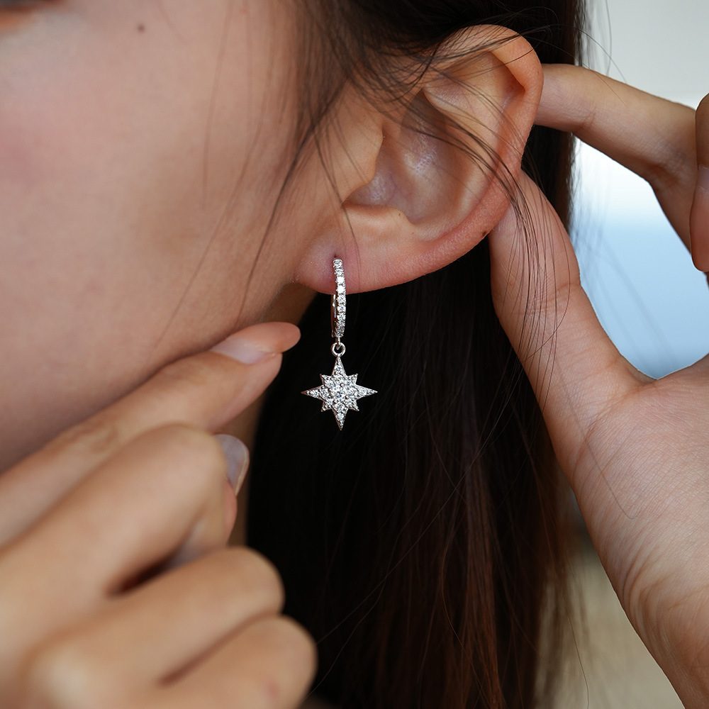 ASYMMETRICAL STAR & MOON EARRINGS
