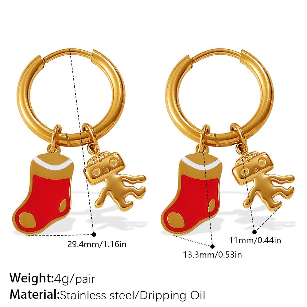 EARRINGS WITH CHRISTMAS ELEMENT PENDANTS