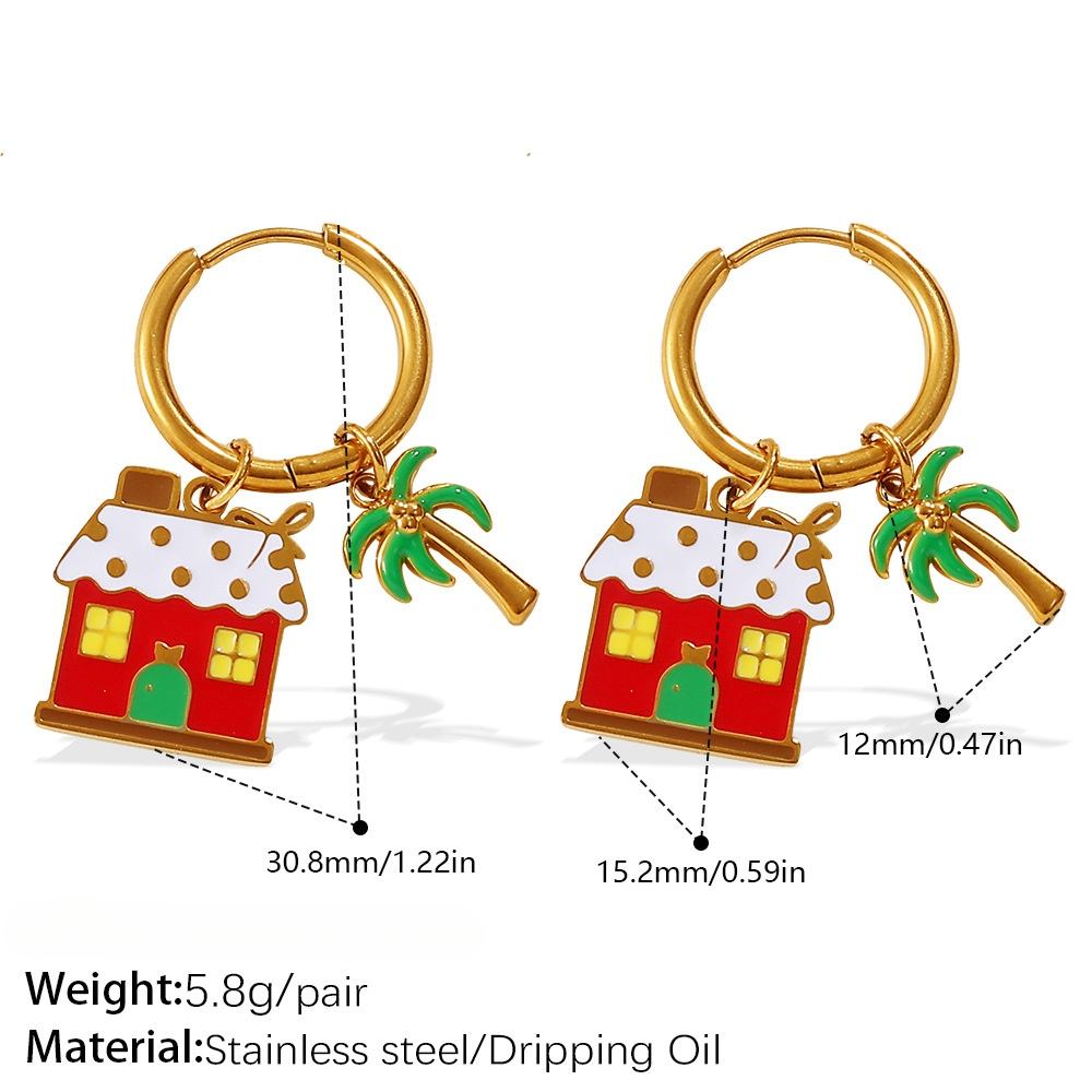 EARRINGS WITH CHRISTMAS ELEMENT PENDANTS