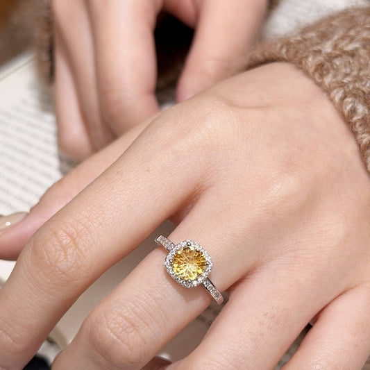 CITRINE FIREWORK-CUT RING