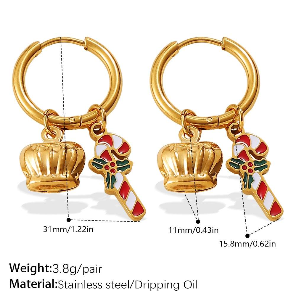 EARRINGS WITH CHRISTMAS ELEMENT PENDANTS