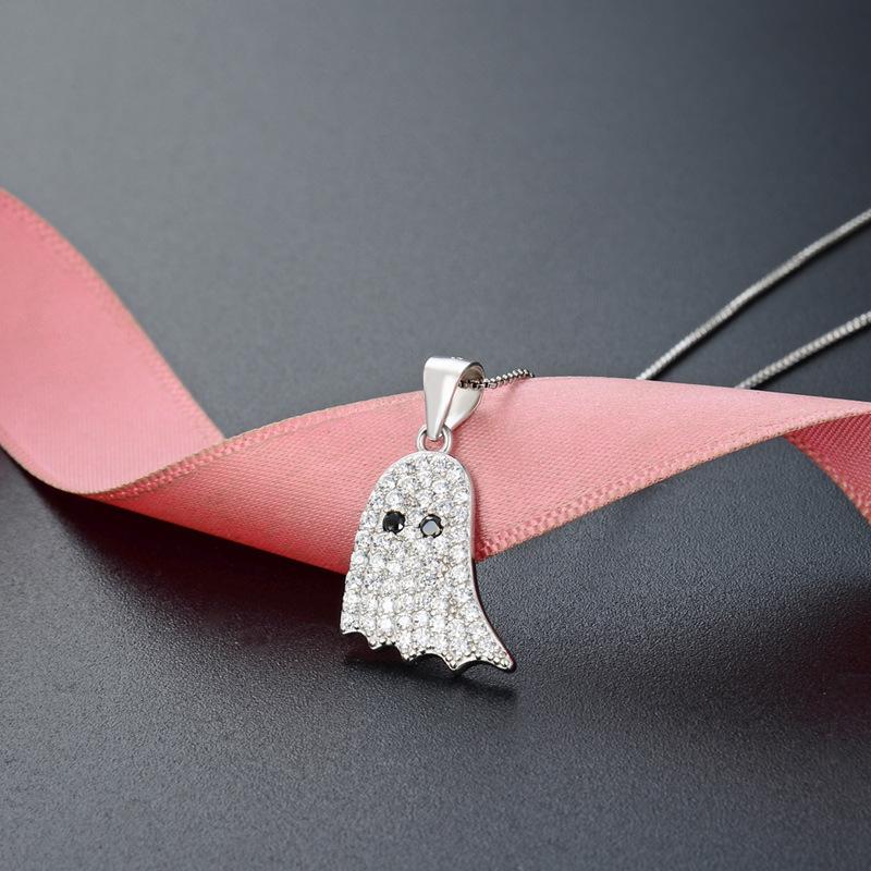 Ghost Pendant Necklace in S925 Sterling Silver