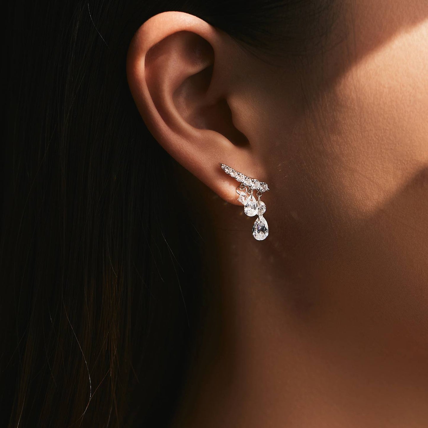 PAVE TEARDROP EARRINGS