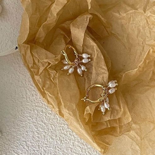 DEWDROP BAROQUE PEARL HOOP EARRINGS